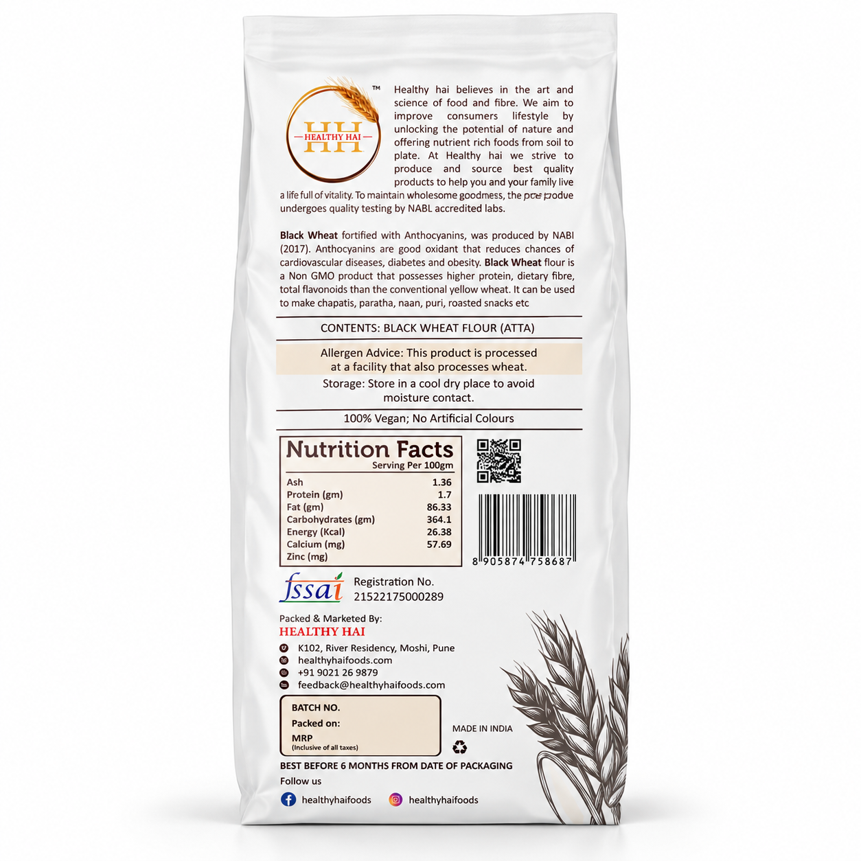 Black Wheat Flour 1 KG - Image 3