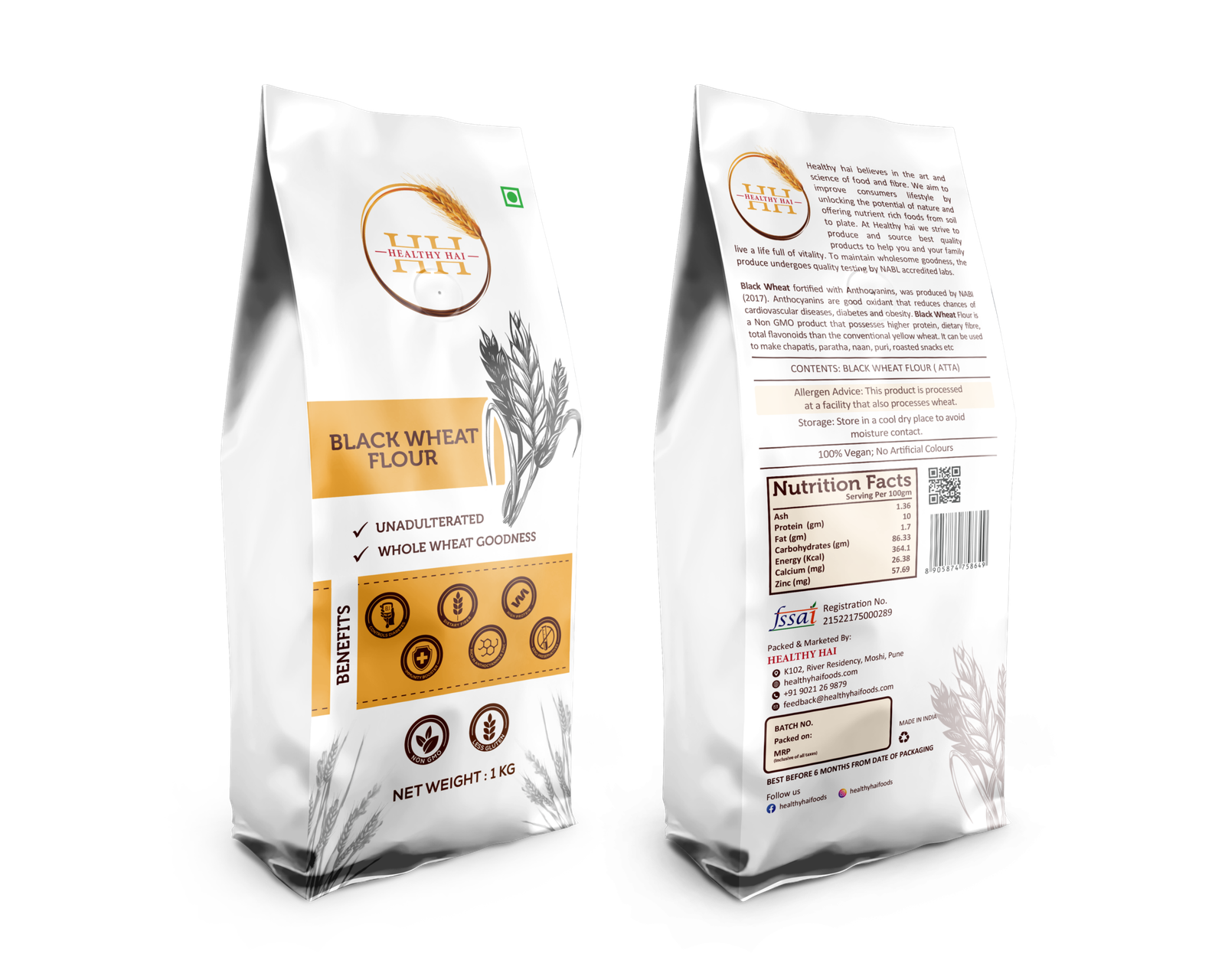 Black Wheat Flour 1 KG - Image 2
