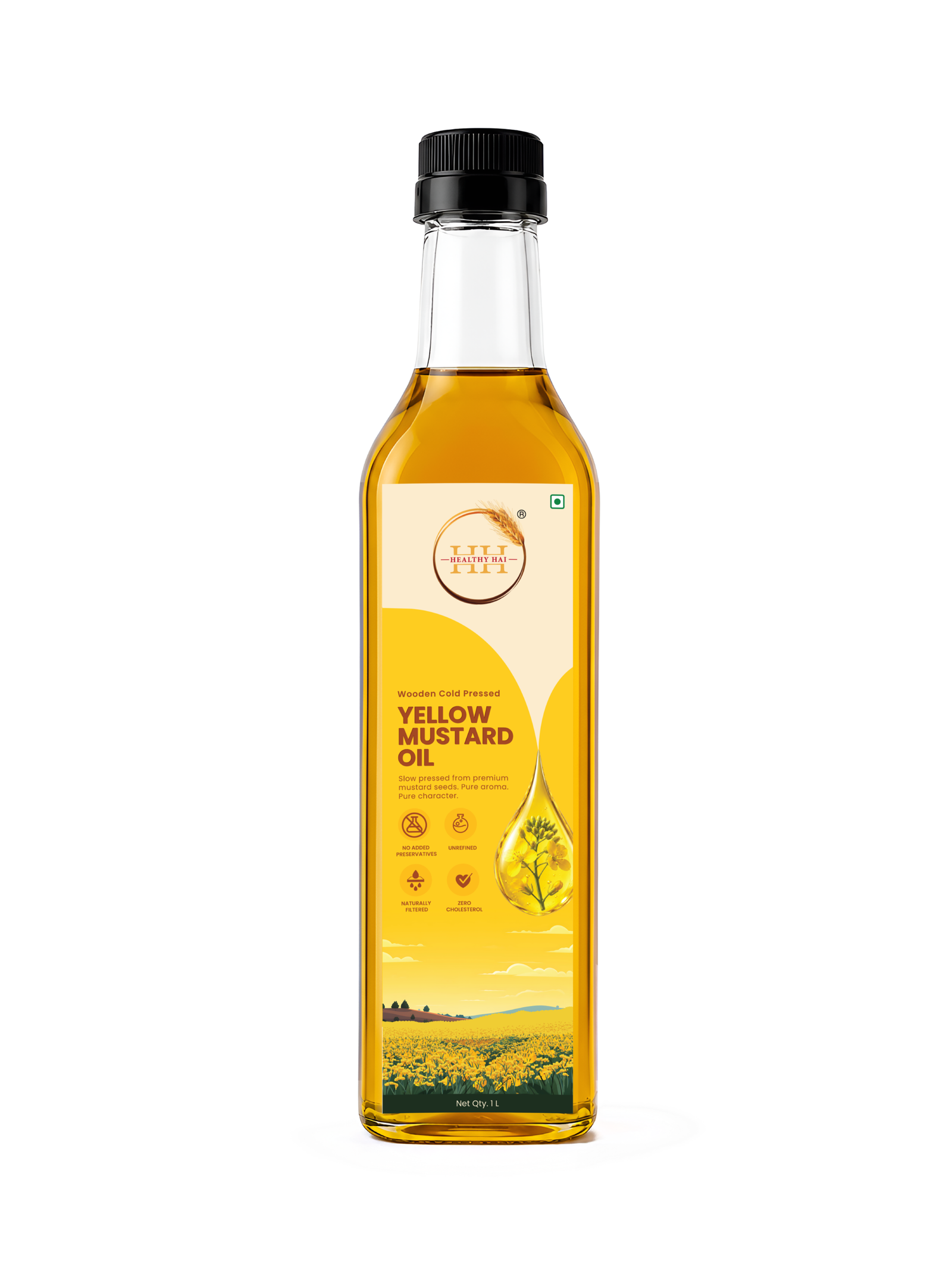 Wooden Cold Pressed Yellow Mustard Oil
